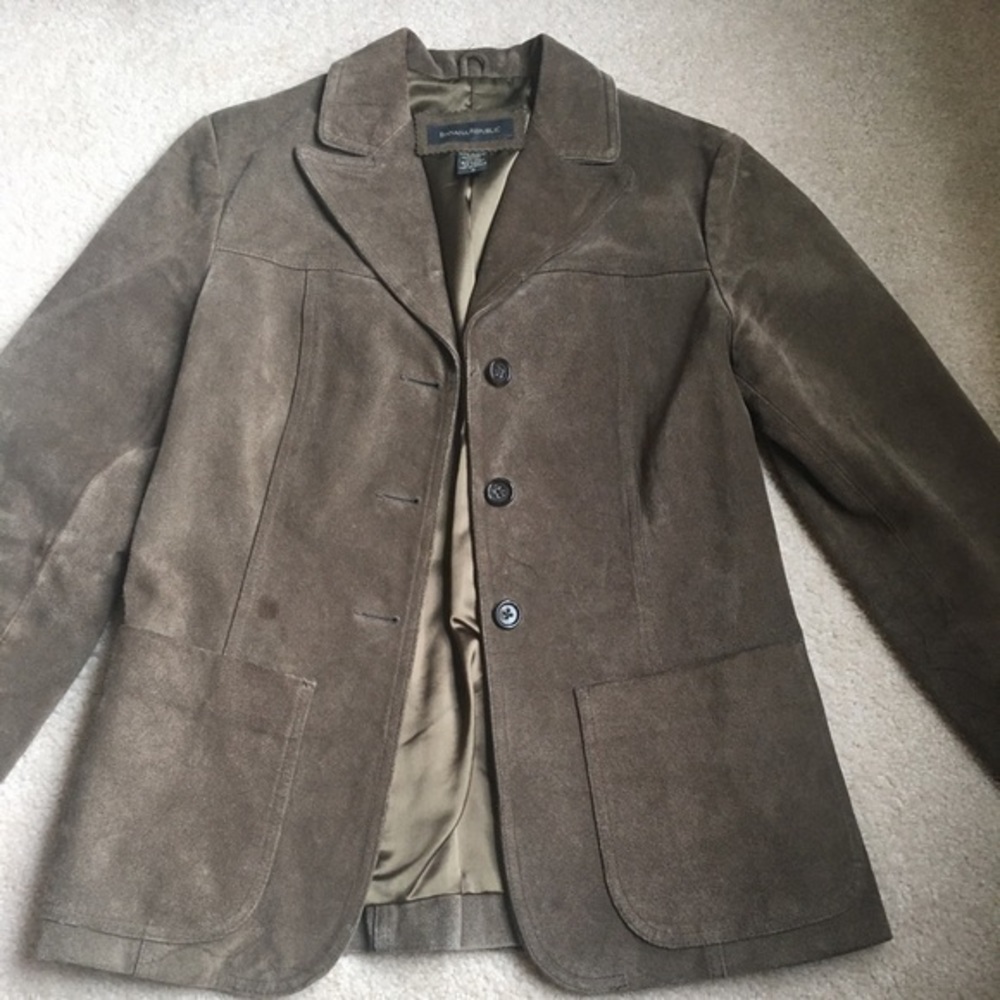 🔥Banana Republic real leather coat winter perfect